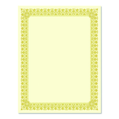 Premium Certificates, 8.5 X 11, Ivory/gold With Fleur Gold Foil Border, 15/pack